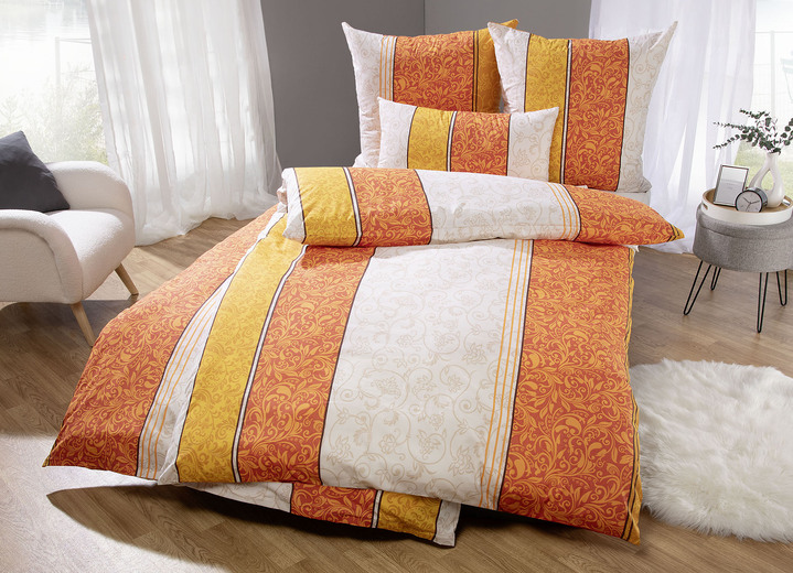 Bettwäschegarnituren - Bettwäsche-Garnitur in Renforcé-Qualität, in Größe 111 (40/80 cm + 135/200 cm) bis 412 (2x 80/80 cm + 2x 135/200 cm), in Farbe TERRA Ansicht 2