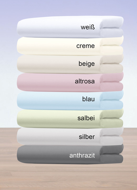 Spannbetttücher - Jersey-Stretch-Elasthan-Spannbetttücher Deluxe in hochwertiger Qualität, in Größe 133 (1 Spannbetttuch, 90–100/200–220 cm) bis 138 (1 Spannbetttuch, 180/200–220 cm), in Farbe BLAU Ansicht 2