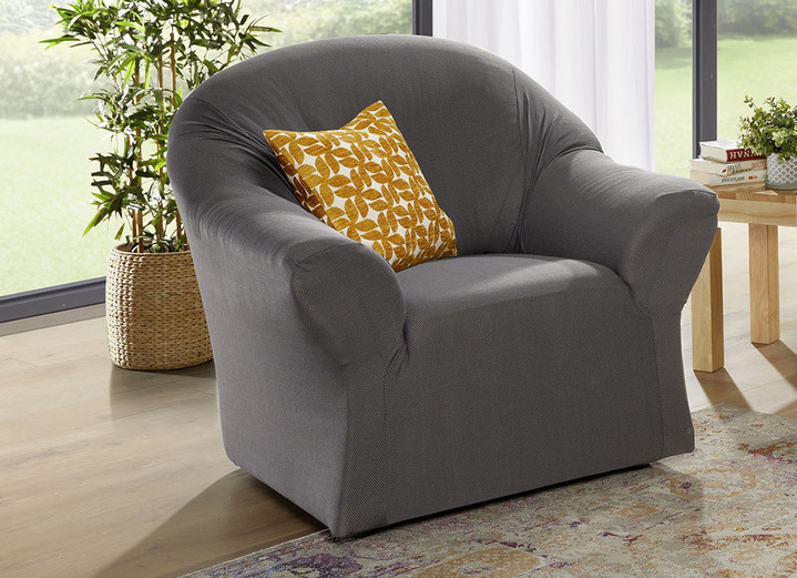 Sessel- & Sofaüberwürfe - Bi-elastische Stretchbezüge aus dem Hause Webana, in Größe 101 (Sesselbezug) bis 112 (Stuhlbezug, 2er-Set), in Farbe GRÜN Ansicht 6