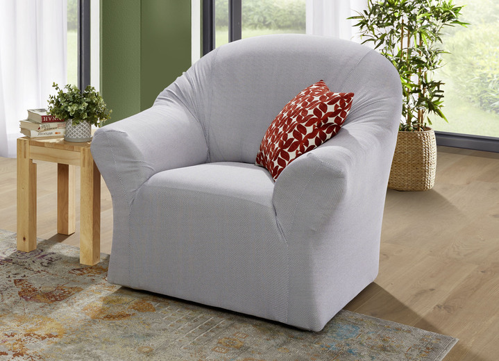 Sessel- & Sofaüberwürfe - Bi-elastische Stretchbezüge aus dem Hause Webana, in Größe 101 (Sesselbezug) bis 112 (Stuhlbezug, 2er-Set), in Farbe GRÜN Ansicht 4