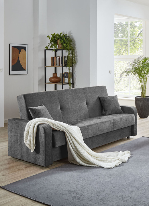 Möbel - Schlafsofa mit Bettkasten, in Farbe ANTHRAZIT Ansicht 1