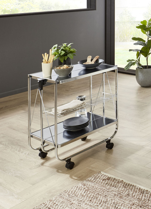 Kleinmöbel - Klapp-Servierwagen, in Farbe GRAU Ansicht 4