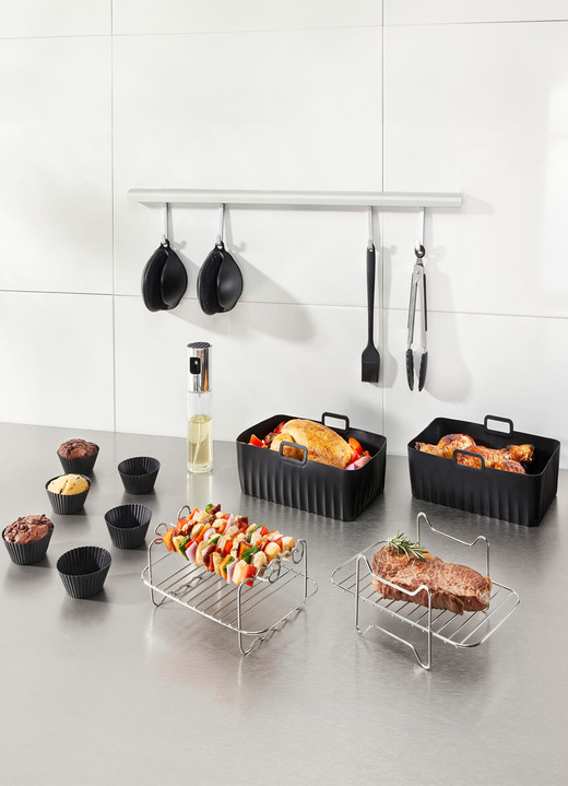 Heißluftfritteusen - Zubehör-Set für Heißluftfritteusen, 19-teilig, in Farbe SCHWARZ
