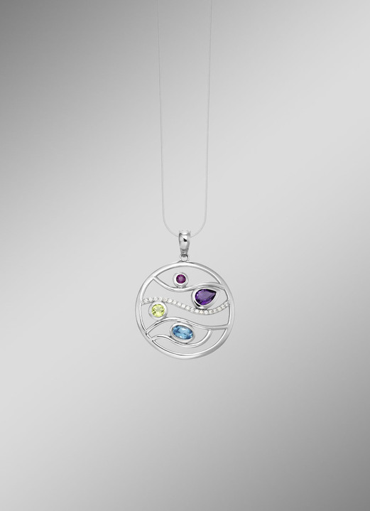 Anhänger - Anhänger mit bunt funkelnden Zirkonia, in Farbe  Ansicht 1