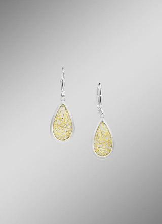 Tropfenförmige Ohrringe mit kunstvollem Bicolor-Design