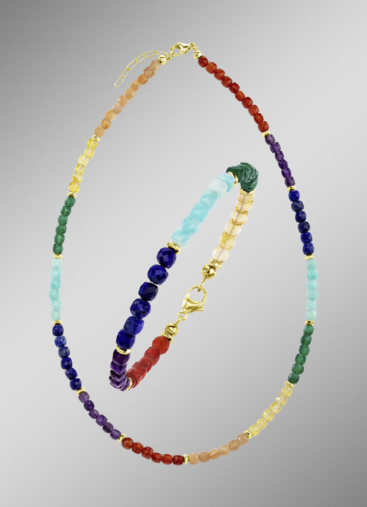 Halsketten - Funkelnde Garnitur mit Edelsteinen Ansicht 2 Halsketten - Funkelnde Garnitur mit Edelsteinen, in Farbe , in Ausführung Armband Ansicht 2