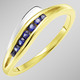 Ringe - Damenring in Bicolor mit synth. Safir – Ansicht 1 Ringe - Damenring in Bicolor mit synth. Safir, in Größe 160 bis 220, in Farbe  – Ansicht 1