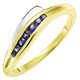 Ringe - Damenring in Bicolor mit synth. Safir – Ansicht 2 Ringe - Damenring in Bicolor mit synth. Safir, in Größe 160 bis 220, in Farbe  – Ansicht 2