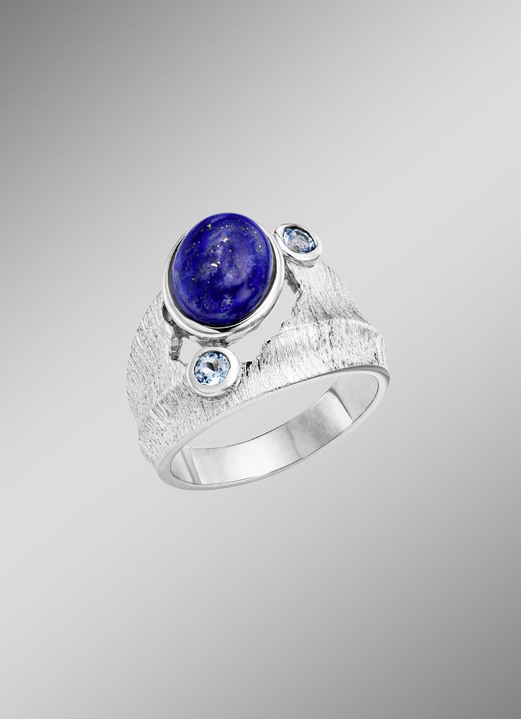 Ringe - Damenring mit Lapislazuli und Baby Blautopas Ansicht 1 Ringe - Damenring mit Lapislazuli und Baby Blautopas, in Größe 160 bis 220, in Farbe  Ansicht 1