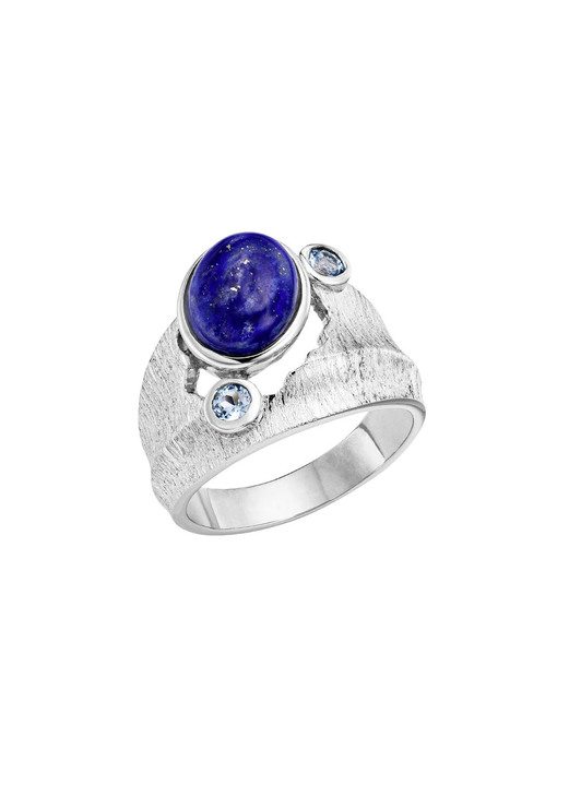 Ringe - Damenring mit Lapislazuli und Baby Blautopas Ansicht 2 Ringe - Damenring mit Lapislazuli und Baby Blautopas, in Größe 160 bis 220, in Farbe  Ansicht 2