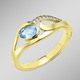 Ringe - Damenring mit Blautopas und Zirkonia  – Ansicht 1 Ringe - Damenring mit Blautopas und Zirkonia , in Größe 160 bis 220, in Farbe  – Ansicht 1