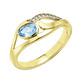 Ringe - Damenring mit Blautopas und Zirkonia  – Ansicht 2 Ringe - Damenring mit Blautopas und Zirkonia , in Größe 160 bis 220, in Farbe  – Ansicht 2