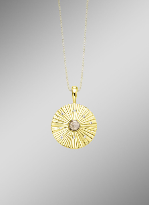 Anhänger - Vergoldeter Anhänger mit Zirkon, in Farbe  Ansicht 1