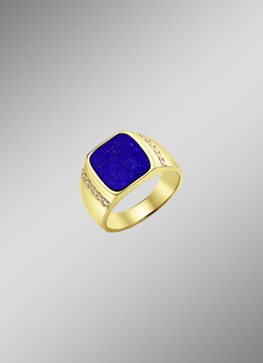 Ringe - Herrenring mit Lapislazuli und Zirkonia, in Größe 180 bis 240, in Farbe  Ansicht 1