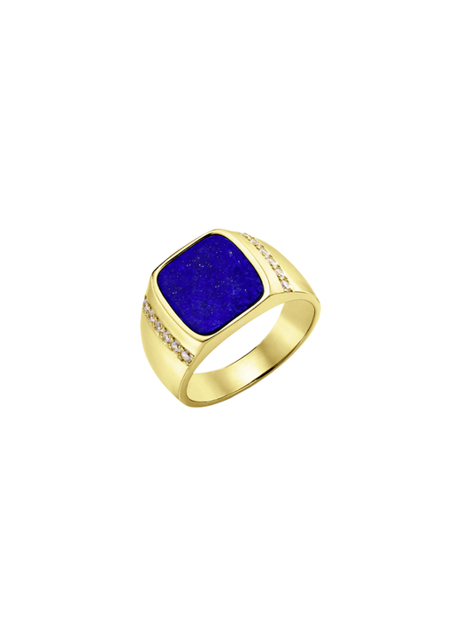 Ringe - Herrenring mit Lapislazuli und Zirkonia, in Größe 180 bis 240, in Farbe  Ansicht 2