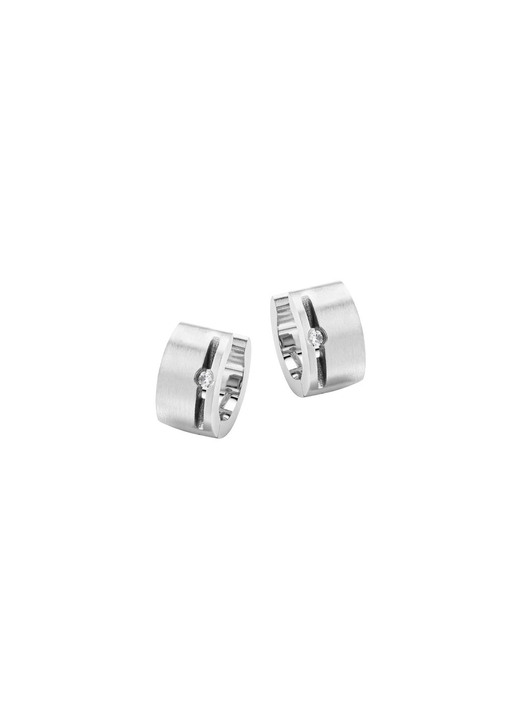 Ohrschmuck - Elegante Klappcreolen mit synth. Zirkonia für jeden Tag Ansicht 2 Ohrschmuck - Elegante Klappcreolen mit synth. Zirkonia für jeden Tag, in Farbe  Ansicht 2