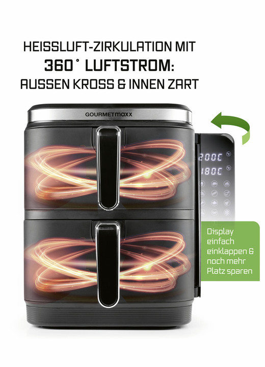 Heißluftfritteusen - Digitale Doppelkammer-Heißluftfritteuse „FryUP“, in Farbe WEISS Ansicht 7