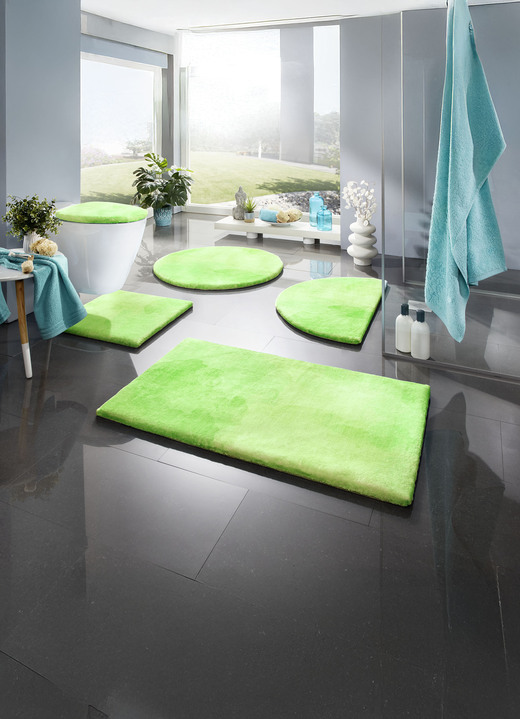 Badgarnituren - Badgarnitur, in Größe 100 (Vorleger halbrund, 50/ 80 cm) bis 112 (WC-Deckelbezug, 47/ 50 cm), in Farbe TÜRKIS Ansicht 16