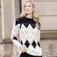 Langarm - Pullover mit flauschigem Effektgarn – Farbe SCHWARZ-ECRU-GOLDFARBEN – Ansicht 2 Langarm - Pullover mit flauschigem Effektgarn, in Größe 036 bis 052, in Farbe CAMEL-ECRU-GOLDFARBEN – Farbe SCHWARZ-ECRU-GOLDFARBEN – Ansicht 2