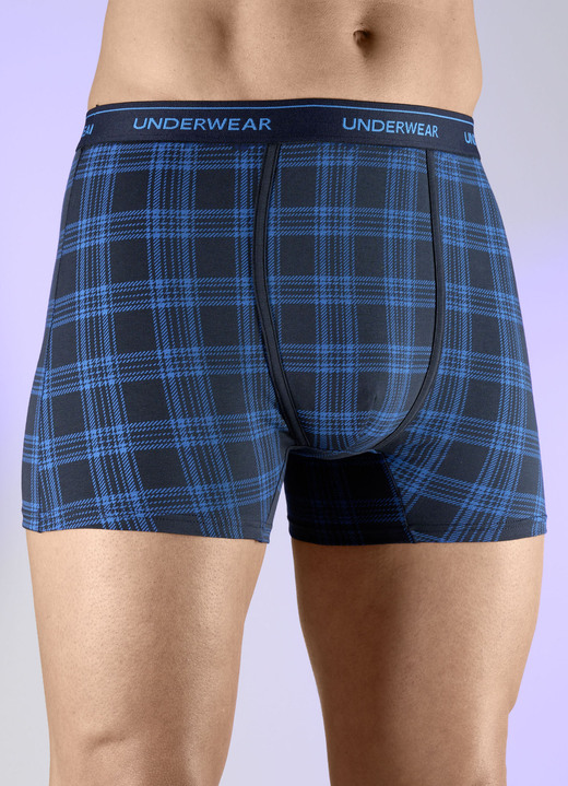 Pants & Boxershorts - Dreierpack Pants mit Karodessin, in Größe 005 bis 011, in Farbe SCHWARZ-GRAU Ansicht 2