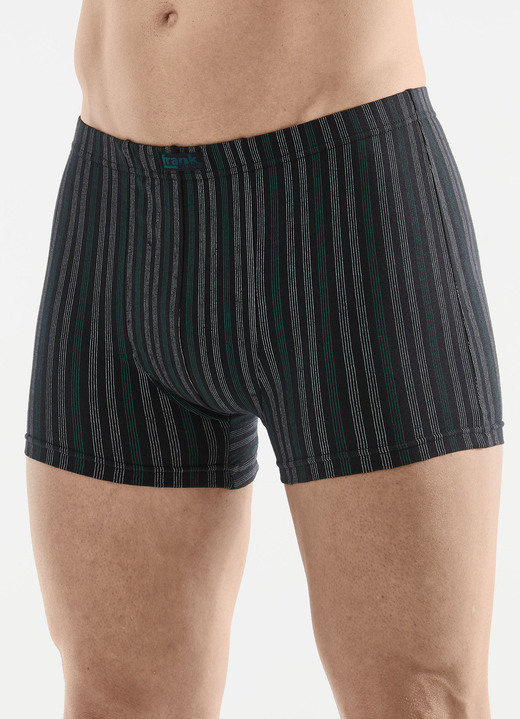 Pants & Boxershorts - Viererpack Pants mit Dehnbund, in Größe 005 bis 011, in Farbe 2X SCHWARZ GESTREIFT, 2X UNI SCHWARZ