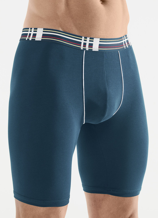 Pants & Boxershorts - Viererpack Longpants mit Elastikbund, in Größe 005 bis 011, in Farbe 2X NAVY, 2X PETROL Ansicht 2