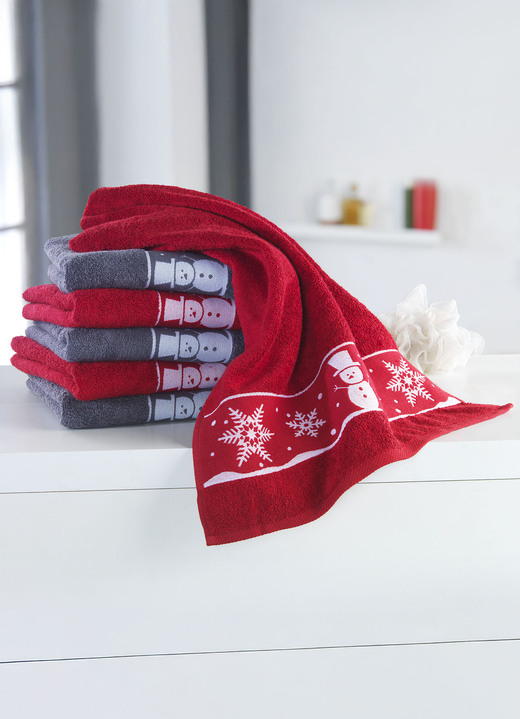 Frottier Handtücher - Flauschige Frottier-Serie mit Jacquard-Bordür, in Größe 200 (1 Handtuch, 50/100 cm) bis 204 (1 Duschtuch, 70/140 cm), in Farbe ROT Ansicht 6