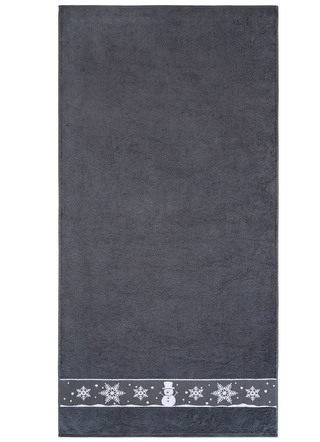 Frottier Handtücher - Flauschige Frottier-Serie mit Jacquard-Bordür, in Größe 200 (1 Handtuch, 50/100 cm) bis 204 (1 Duschtuch, 70/140 cm), in Farbe ROT – Farbe ANTHRAZIT – Ansicht 