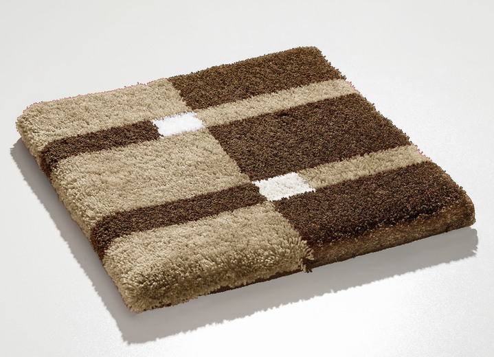 Wohnen - Badgarnitur mit rutschhemmender Rückseite, in Größe 100 (Vorleger halbrund, 50/ 80 cm) bis 112 (WC-Deckelbezug, 47/ 50 cm), in Farbe BEIGE-BRAUN Ansicht 14