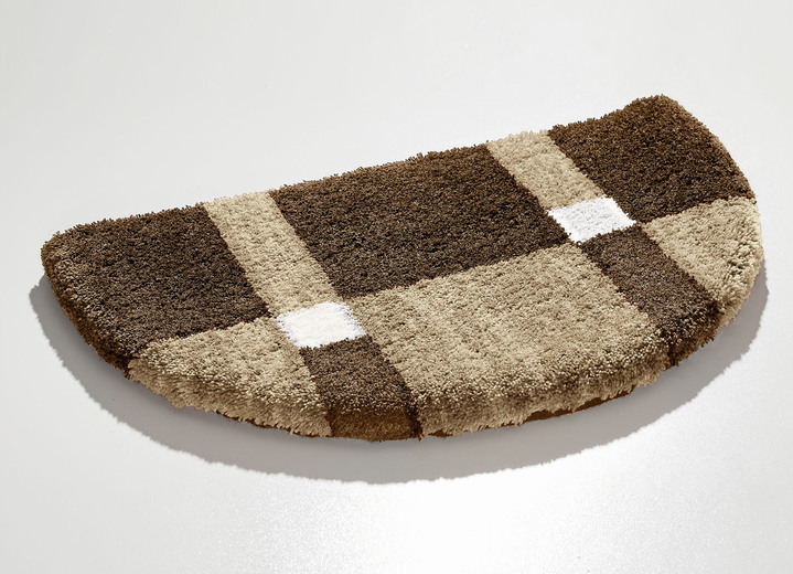 Wohnen - Badgarnitur mit rutschhemmender Rückseite, in Größe 100 (Vorleger halbrund, 50/ 80 cm) bis 112 (WC-Deckelbezug, 47/ 50 cm), in Farbe BEIGE-BRAUN Ansicht 10