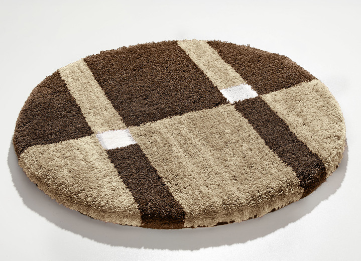 Wohnen - Badgarnitur mit rutschhemmender Rückseite, in Größe 100 (Vorleger halbrund, 50/ 80 cm) bis 112 (WC-Deckelbezug, 47/ 50 cm), in Farbe BEIGE-BRAUN Ansicht 12