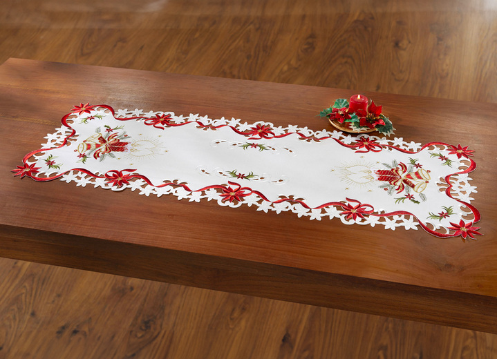 Heimtextilien - Festliche Tisch- und Raumdekoration, in Größe 101 (Deckchen, 35/ 50 cm) bis 404 (Kissenbezug, 40/ 40 cm), in Farbe SEKT-ROT-BUNT Ansicht 2