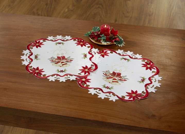 Heimtextilien - Festliche Tisch- und Raumdekoration, in Größe 101 (Deckchen, 35/ 50 cm) bis 404 (Kissenbezug, 40/ 40 cm), in Farbe SEKT-ROT-BUNT Ansicht 6