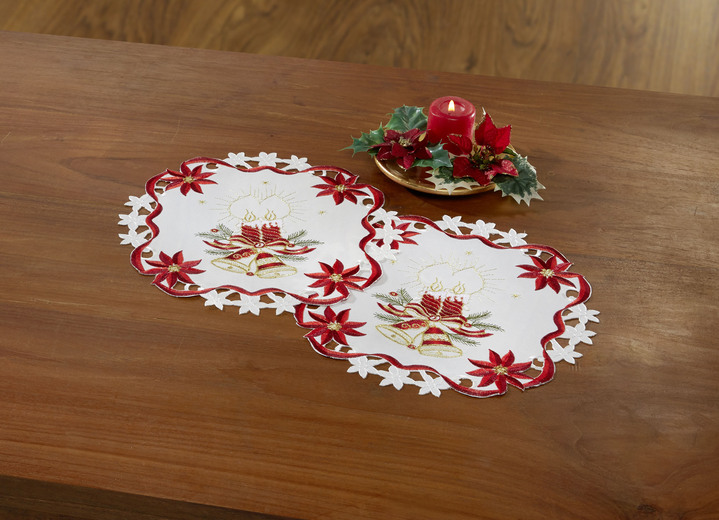 Heimtextilien - Festliche Tisch- und Raumdekoration, in Größe 101 (Deckchen, 35/ 50 cm) bis 404 (Kissenbezug, 40/ 40 cm), in Farbe SEKT-ROT-BUNT Ansicht 5