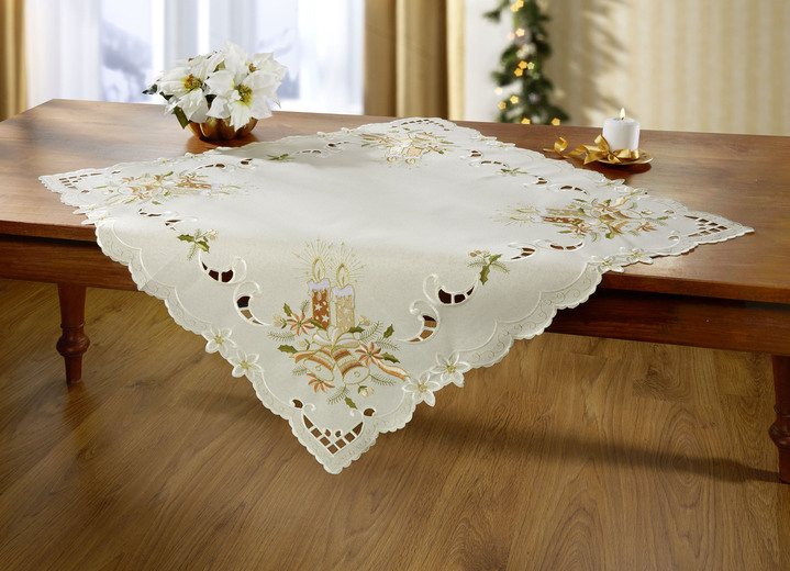 Heimtextilien - Liebevoll bestickte Tisch- und Raumdekoration, in Größe 130 (Deckchen oval, 30/ 45 cm) bis 404 (Kissenbezug, 40/ 40 cm), in Farbe MULTICOLOR Ansicht 8