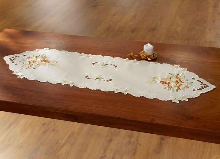 Heimtextilien - Liebevoll bestickte Tisch- und Raumdekoration, in Größe 130 (Deckchen oval, 30/ 45 cm) bis 404 (Kissenbezug, 40/ 40 cm), in Farbe MULTICOLOR Ansicht 3