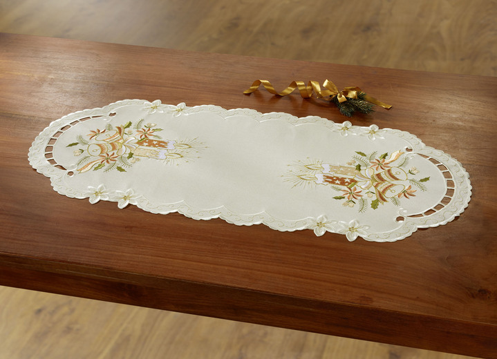 Heimtextilien - Liebevoll bestickte Tisch- und Raumdekoration, in Größe 130 (Deckchen oval, 30/ 45 cm) bis 404 (Kissenbezug, 40/ 40 cm), in Farbe MULTICOLOR Ansicht 2