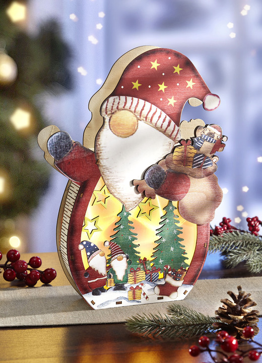 Weihnachtliche Dekorationen - Beleuchteter Weihnachtsmann, in Farbe ROT