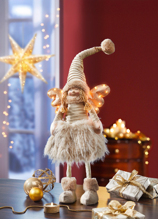 Weihnachtliche Dekorationen - Beleuchteter Engel, in Farbe BEIGE-GOLD