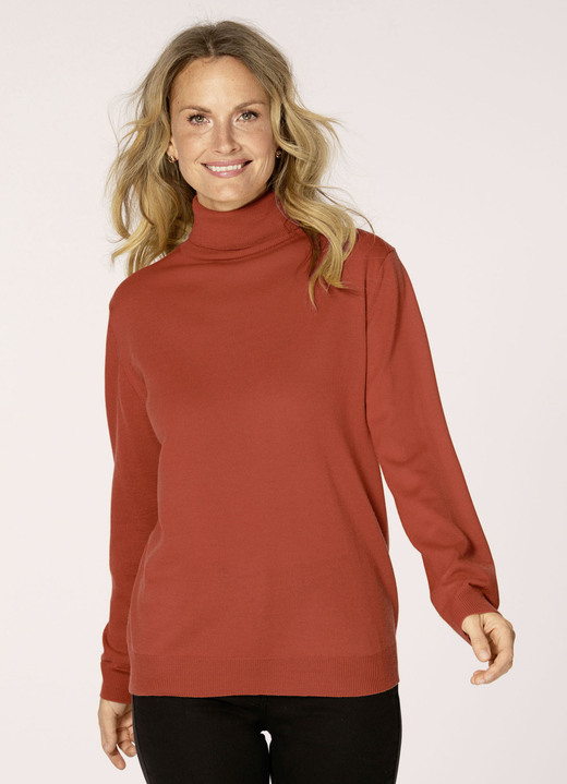Langarm - Pullover in Feinstrick Langarm - Pullover in Feinstrick, in Größe 038 bis 052, in Farbe ORANGE