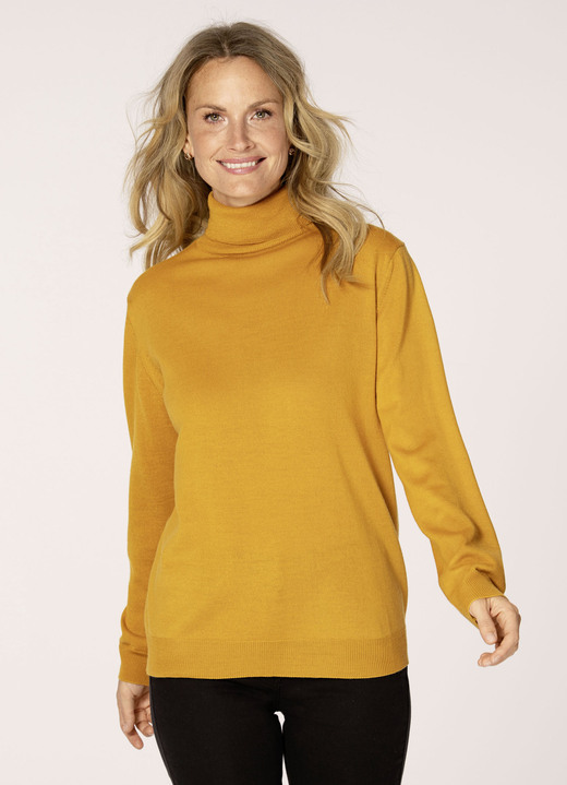 Langarm - Pullover in Feinstrick, in Größe 038 bis 052, in Farbe MAISGELB Ansicht 1
