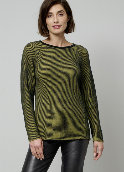 Langarm - Pullover in Garnmix, in Größe 038 bis 052, in Farbe MOOSGRÜN Ansicht 1