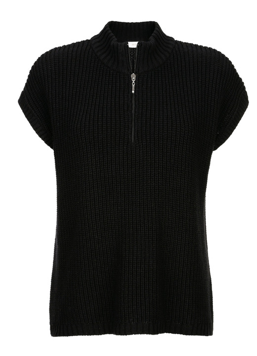 Kurzarm - Pullunder in Perlfang, in Größe 038 bis 052, in Farbe SCHWARZ Ansicht 3