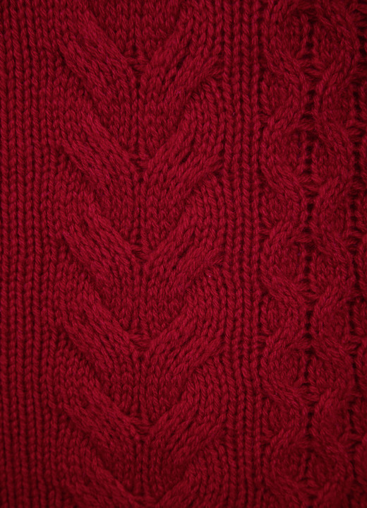 Langarm - Pullover mit Schurwolle und Kaschmir, in Größe 038 bis 052, in Farbe WEINROT Ansicht 3