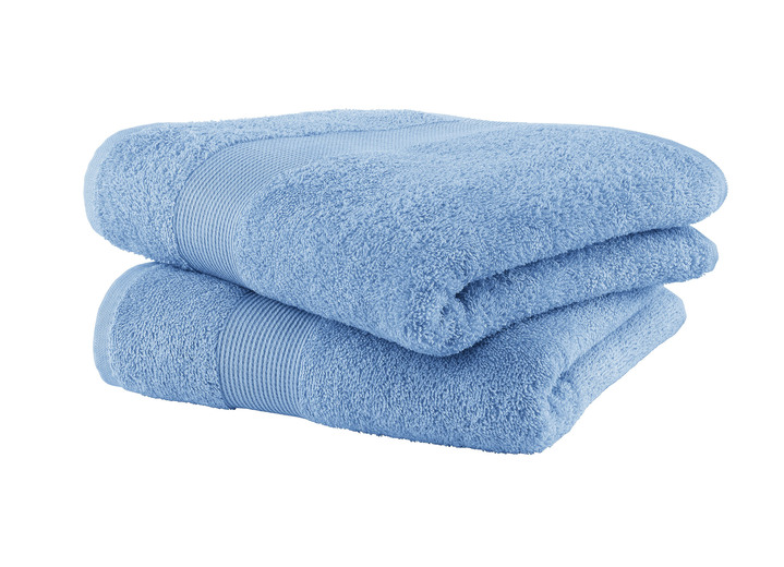 Frottier Handtücher - Kuschelige Frottier-Serie mit Bordüre, in Größe 200 (2 Handtücher, 50/100 cm) bis 210 (10-teiliges Sparset), in Farbe WEISS Ansicht 20