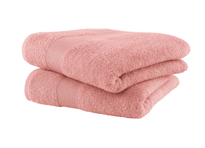 Frottier Handtücher - Kuschelige Frottier-Serie mit Bordüre, in Größe 200 (2 Handtücher, 50/100 cm) bis 210 (10-teiliges Sparset), in Farbe WEISS Ansicht 5