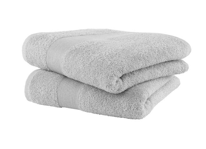 Frottier Handtücher - Kuschelige Frottier-Serie mit Bordüre, in Größe 200 (2 Handtücher, 50/100 cm) bis 210 (10-teiliges Sparset), in Farbe BLAU Ansicht 11