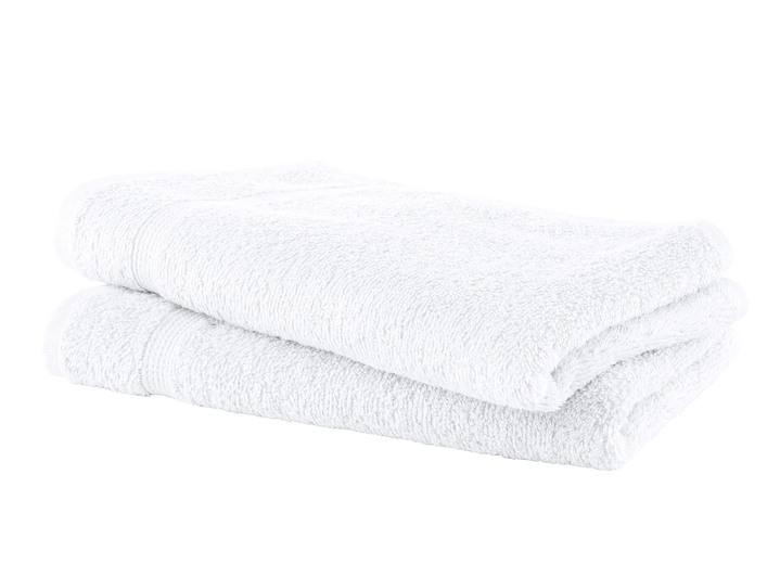 Frottier Handtücher - Kuschelige Frottier-Serie mit Bordüre, in Größe 200 (2 Handtücher, 50/100 cm) bis 210 (10-teiliges Sparset), in Farbe BLAU Ansicht 9