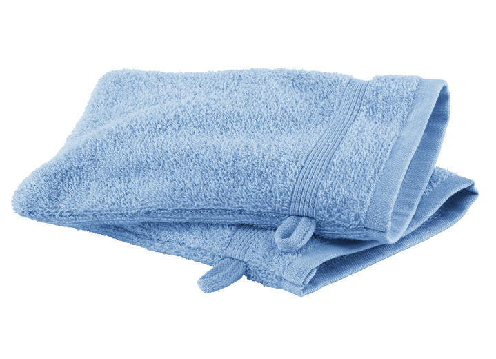 Frottier Handtücher - Kuschelige Frottier-Serie mit Bordüre, in Größe 200 (2 Handtücher, 50/100 cm) bis 210 (10-teiliges Sparset), in Farbe BLAU Ansicht 3