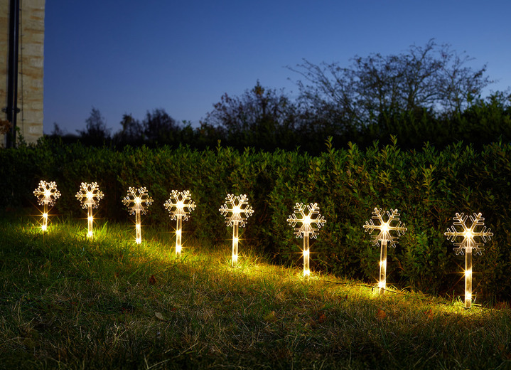 Garten - 8er Set Schneefocken Solarstecker, in Farbe WARMWEISS Ansicht 4